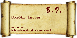 Bozóki István névjegykártya