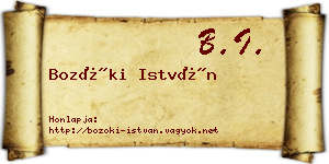 Bozóki István névjegykártya